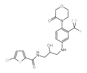 5-氯-N-[2-羟基-3-[[4-(3-氧代-4-吗啉基)-3-(三氟甲基)苯基]氨基]丙基]-2-噻吩羧胺结构式