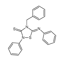 4-benzyl-2-phenyl-5-phenylimino-[1,2,4]thiadiazolidine-3-thione结构式