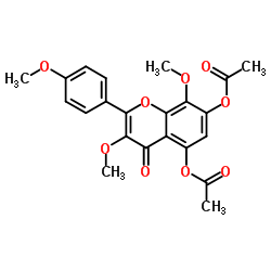 5,7-二乙酰氧基-3,4',8-三甲氧基黄酮结构式