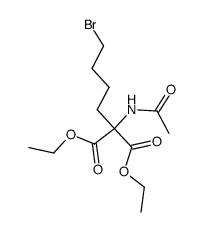 6-bromo-2-acetamido-2-ethoxycarbonyl-hexanoic acid ethyl ester结构式