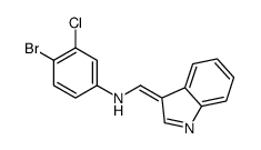 4-bromo-3-chloro-N-[(Z)-indol-3-ylidenemethyl]aniline Structure