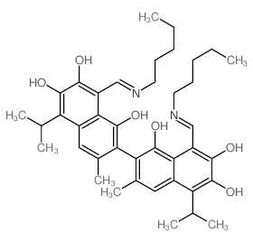 7-[1,6-dihydroxy-3-methyl-7-oxo-8-[(pentylamino)methylidene]-5-propan-2-yl-naphthalen-2-yl]-3,8-dihydroxy-6-methyl-1-[(pentylamino)methylidene]-4-propan-2-yl-naphthalen-2-one picture