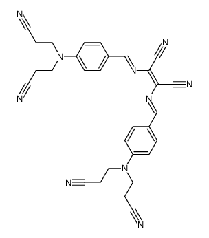 (Z)-2,3-Bis-{[1-{4-[bis-(2-cyano-ethyl)-amino]-phenyl}-meth-(E)-ylidene]-amino}-but-2-enedinitrile Structure
