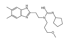 Thiourea, N-cyclopentyl-N-[2-(5,6-dimethyl-1H-benzimidazol-2-yl)ethyl]-N-(3-methoxypropyl)- (9CI) Structure
