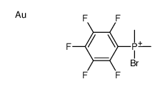 bromo-dimethyl-(2,3,4,5,6-pentafluorophenyl)phosphanium,gold Structure