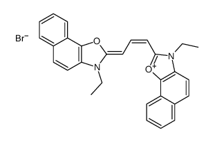 3-ethyl-2-[3-(3-ethylnaphth[2,1-d]oxazol-2(3H)-ylidene)propenyl]naphth[1,2-d]oxazolium bromide Structure