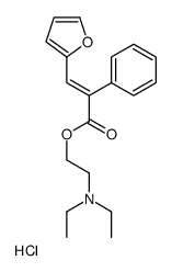 diethyl-[2-[(Z)-3-(furan-2-yl)-2-phenylprop-2-enoyl]oxyethyl]azanium,chloride Structure