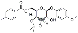 4-甲氧苯基-3,4-O-异亚丙基-6-O-(4-甲基苯甲酰)--D-吡喃半乳糖苷结构式