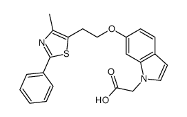 2-[6-[2-(4-methyl-2-phenyl-1,3-thiazol-5-yl)ethoxy]indol-1-yl]acetic acid结构式