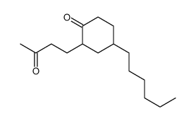 4-hexyl-2-(3-oxobutyl)cyclohexan-1-one Structure