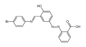 4-[((E)-1-[2-hydroxy-5-[(E)-2-(2-carboxyphenyl)-1-diazenyl]phenyl]methylidene)amino]bromobenzene结构式