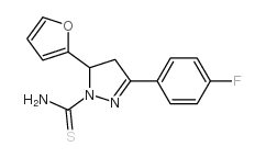 3-(4-氟苯基)-5-(2-呋喃)-4,5-二氢-1H-吡唑-1-硫代羧酰胺结构式