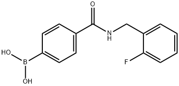 4-(2-氟苯基甲基氨基甲酰基)苯基硼酸结构式