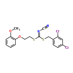 (2,4-Dichlorobenzyl)[2-(2-methoxyphenoxy)ethyl]-cyanocarbonimidodithioate Structure