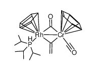 (η5-C5H5)(P(i-Pr)3)Rh(μ-CO)(μ-C=CH2)Cr(CO)(η6-C6H6)结构式