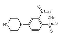 N-(4-甲砜基-3-硝基苯基)哌嗪结构式