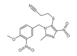 3-[3-[(4-methoxy-3-nitro-phenyl)methyl]-2-methyl-5-nitro-imidazol-4-yl ]sulfanylpropanenitrile结构式