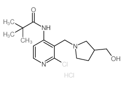 N-(2-氯-3-((3-(羟甲基)吡咯烷-1-基)-甲基)吡啶-4-基)新戊酰胺盐酸盐结构式