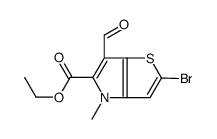 2-溴-6-甲酰基-4-甲基-4H-噻吩并[3,2-b]吡咯-5-羧酸乙酯结构式