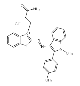 3-(3-amino-3-oxopropyl)-2-[[1-methyl-2-(p-tolyl)-1H-indol-3-yl]azo]benzothiazolium chloride picture