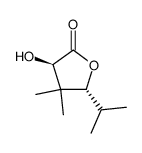 (3R,5R)-3-hydroxy-5-isopropyl-4,4-dimethyldihydrofuran-2(3H)-one Structure