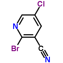 2-溴-5-氯-3-氰基吡啶结构式
