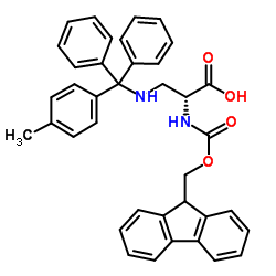 Nα-Fmoc-Nβ-4-甲基三苯甲基-D-2,3-二氨基丙酸结构式