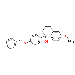 rac 4-羟基-7-甲氧基-4-(4-苄氧基苯基)-1,2,3,4-四氢萘结构式