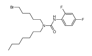 N-(2,4-difluorophenyl)-N'-heptyl-N'-(5-bromopentyl)urea结构式