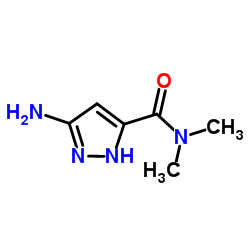 3-氨基-N,N-二甲基-1H-吡唑-5-羧酰胺结构式