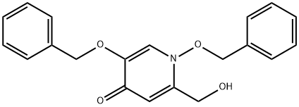 1,5-二(苄氧基)-2-(羟甲基)吡啶-4(1H)-酮结构式