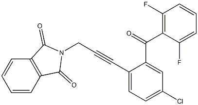 2-(3-(4-Chloro-2-(2,6-difluorobenzoyl)phenyl)prop- 2-ynyl)isoindoline-1,3-dione... Structure