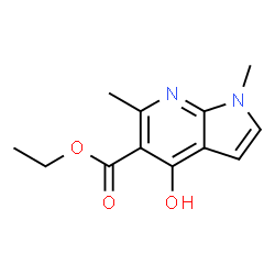 4-羟基-1,6-二甲基-1H-吡咯并[2,3-b]吡啶-5-甲酸乙酯结构式