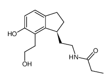 (S)-N-[2-[2-[2,3-二氢-6-羟基-7-(2-羟乙基)-1H-茚满-1-基]乙基]丙酰胺结构式