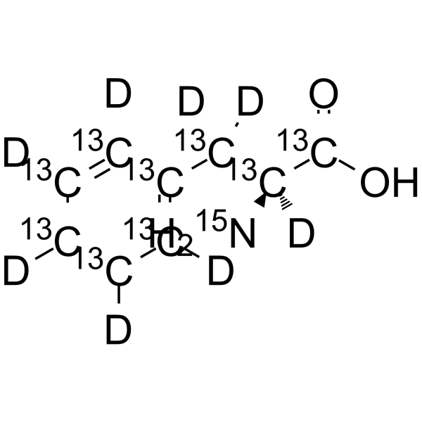 L-苯丙氨酸 13C9,d8,15N结构式