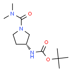 (R)-3-(BOC-氨基)-N,N-二甲基吡咯烷-1-甲酰胺结构式