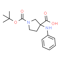 1-(叔-丁氧羰基)-3-(苯基氨基)吡咯烷-3-羧酸结构式