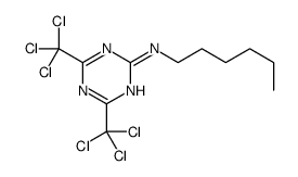 N-hexyl-4,6-bis(trichloromethyl)-1,3,5-triazin-2-amine结构式