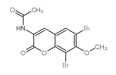 N-(6,8-二溴-7-甲氧基-2-氧代-2H-色烯-3-基)-乙酰胺结构式