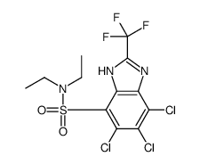 5,6,7-trichloro-N,N-diethyl-2-(trifluoromethyl)-1H-benzimidazole-4-sulfonamide Structure