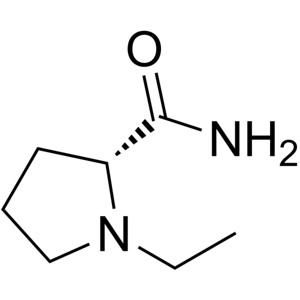 (R)-(+)-1-乙基-2-吡咯烷甲酰胺结构式