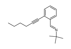 N-(2-(hex-1-yn-1-yl)benzylidene)-2-methylpropan-2-amine结构式