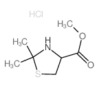 4-Thiazolidinecarboxylicacid, 2,2-dimethyl-, methyl ester, hydrochloride (1:1) Structure