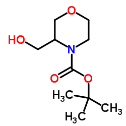 3-(羟基甲基)吗啉-4-甲酸叔丁酯结构式