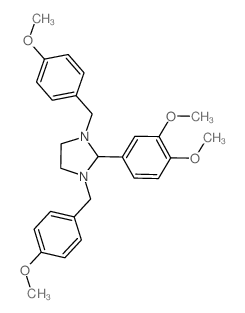Imidazolidine,2-(3,4-dimethoxyphenyl)-1,3-bis[(4-methoxyphenyl)methyl]- Structure