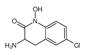 3-amino-6-chloro-1-hydroxy-3,4-dihydroquinolin-2-one结构式