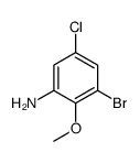 3-溴-5-氯-2-甲氧基苯胺结构式
