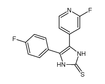 4-(4-fluorophenyl)-5-(2-fluoropyridin-4-yl)-1,3-dihydro-imidazole-2-thione结构式
