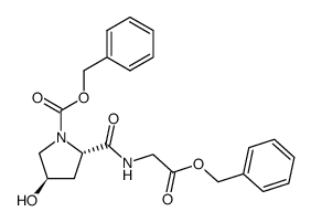 N-(trans-1-benzyloxycarbonyl-4-hydroxy-L-prolyl)-glycine-benzyl ester Structure