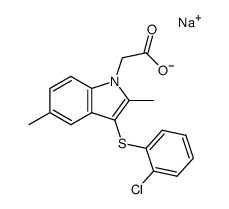 3-[(2-chlorophenyl)thio]-2,5-dimethyl-1H-indole-1-acetic acid sodium salt Structure